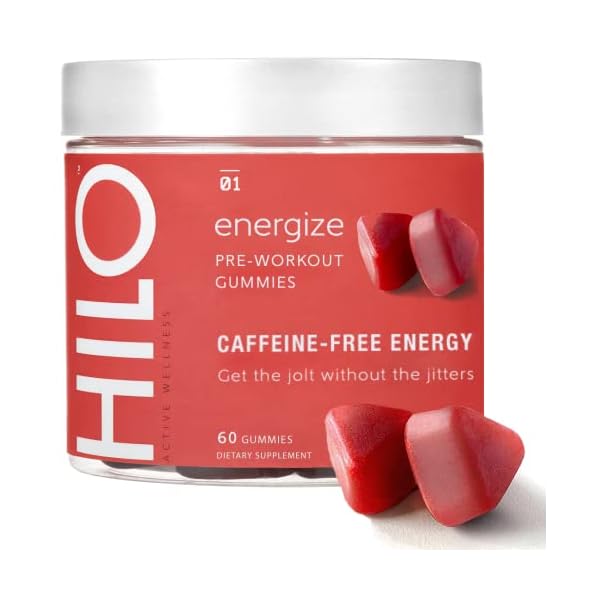 Caffeine Free PreWorkout Energy Gummies Vegan Energy Supplement with
