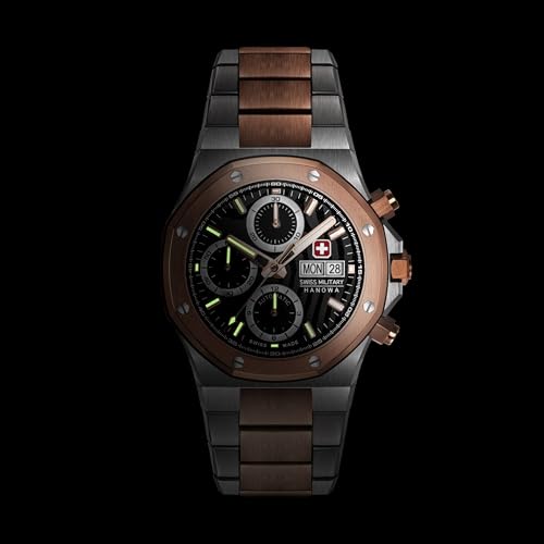 Image of Swiss Military Hanowa Damask Legends Fireball Grey Round Dial Swiss Made Automatic Watch for Men | SMWGL0007060
