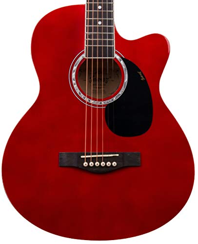 Image of JUAREZ Arpeggio 39 Inch Acoustic Guitar Kit, JRA39SR-RD Spruce Top, Rosewood Fretboard & Bridge, Truss Rod, Chrome Die Cast Machine Tuners, Dark Red
