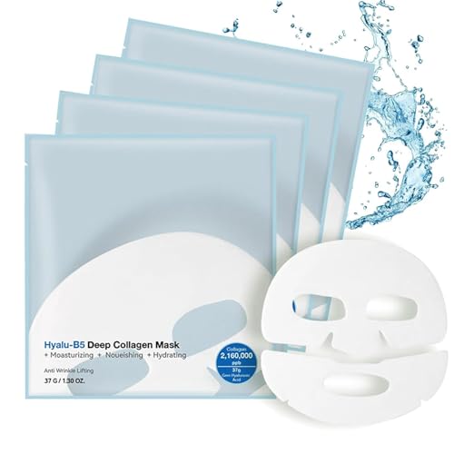 バイオコラーゲンリアルディープマスク(1箱に4錠入り)|ハイドロゲルマスク|高保湿| ハリツヤ毛穴ケア|べたつかない| 乾燥・敏感肌| コスメ Collagen Mask Overnight, Collagen Mask C