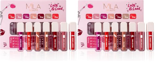 Image of Mila Beaute Set of 7 Non Transfer Mini Liquid Lipstick Gift Set I 12 Hrs Transfer proof I With Hyaluronic Acid I Perfect For Gifting, Special Occasion, Wedding, Travel Friendly Combo for Women I Gift Pack