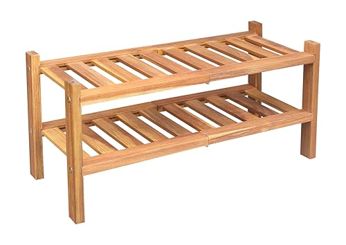 APPAFUN Acacia Wood 2-Tier Shoe Rack