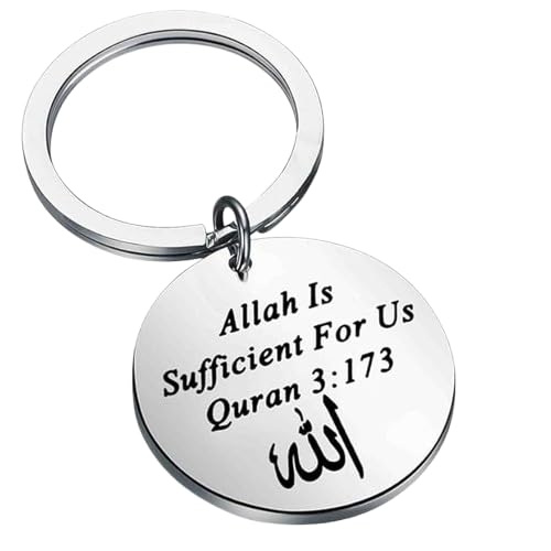 Porte-clés Ayatul Kursi un cadeau islamique précieux en acier argenté D-3