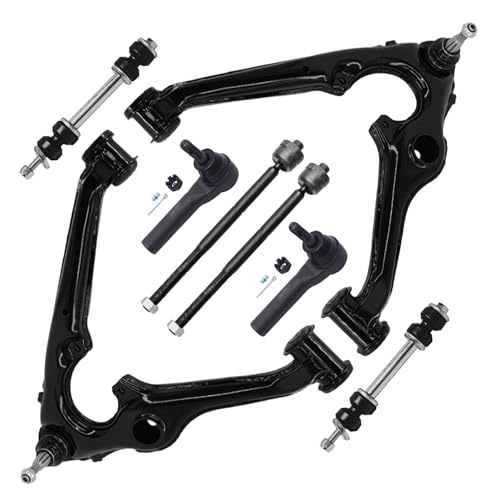 Image of Detroit Axle - 8pc Front End Kit for 2014-2018 Chevy Silverado 1500 GMC Sierra 1500, 2015-2019 Tahoe Yukon XL Suburban Escalade ESV, Lower Control Arms w /Ball Joint Inner Outer Tie Rods Sway Bars