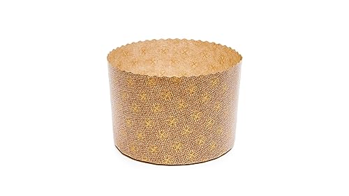 Ecopack Molde de papel para panettone alto de 500 g, apto para horno hasta 220 °C, paquete de 10 unidades