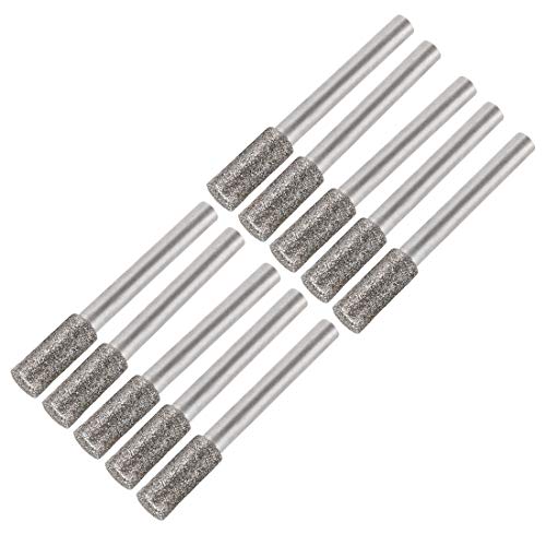 Foret diamant meulage 8mm tige 1/4" grain 120 Uxcell lot de 10 pièces