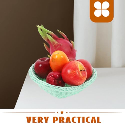 Cesta pequeña en forma de corazón tejida para decoración de cocinas 4