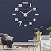 VANGOLD Large Wall Clocks for Living Room Decor, DIY Wall Clock Modern 3D Wall Clock with Mirror Numbers Stickers for Home Office Decorations Ideas (Black)