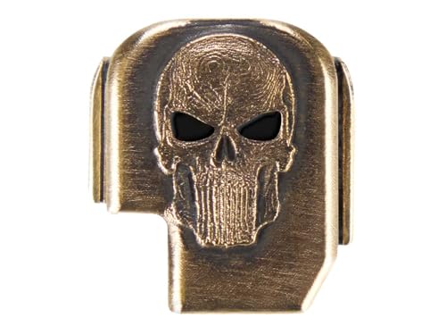 NDZ Performance Slide Cover Back Plate for Sig P365 P365X P365XL P365 X Macro 9mm .380, 3D Engraved Skull on Brass, P365 Accessories - Black