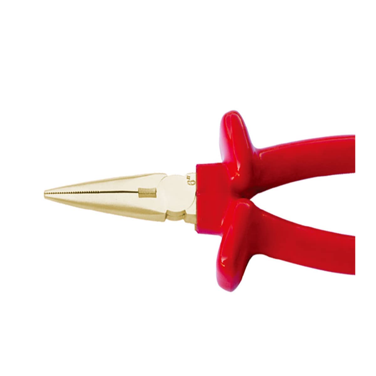 WEDO Alicates de punta Snipe de 6 pulgadas de longitud, aislados sin chispas de seguridad, VDE 1000 V, bronce de aluminio, estructura de cabeza única, estándar DIN