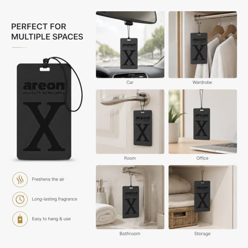 Image of REON X Version Black Crystal Hanging Best Car Air Freshener - Long Lasting Scent for Car or Home - Long Lasting, Fresh, Luxurious Scent