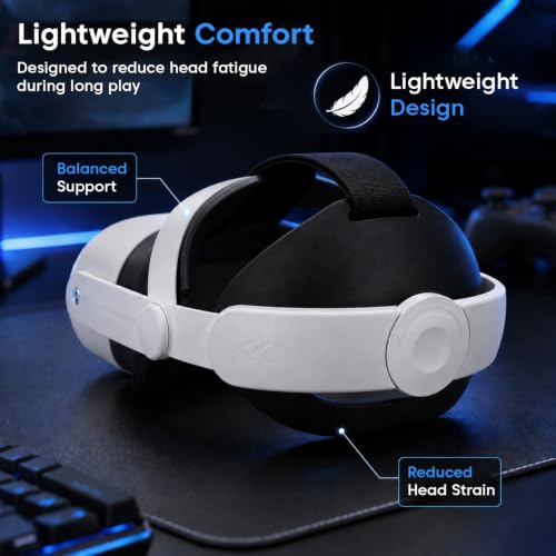 Image of Sounce Head Strap for Meta Quest 3 /3S - Adjustable Replacement VR Strap with Ergonomic Cushion, ABS Build, Lightweight Comfort Fit, No-Tool Install, VR Accessories (No VR Headset Included) | White
