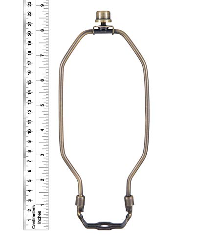 Image of B&P Lamp Antique Brass Finish Table Lamp Wiring Kit with a 8 Inch Harp and Push-Thru Socket