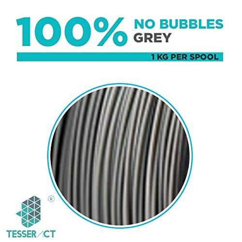 Image of Tesseract Premium PLA + 1.75mm 3D Printing Filament | Dimensional Accuracy + /- 0.03mm | Compatible with Most FDM Printers | 1 KG 3D Printer Filament - PLA Grey (Quantity 5)