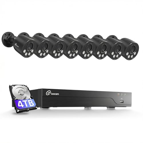 Image of 16CH PoE Security Camera System 4K & 8MP H.265+ NVR with 4TB HDD 8pcs Cams | 16 Channel NVR Security Camera System, Person /Vehicle /Pet Detection, 4K UHD Vision, IP66 Waterproof, 24 /7 Recording