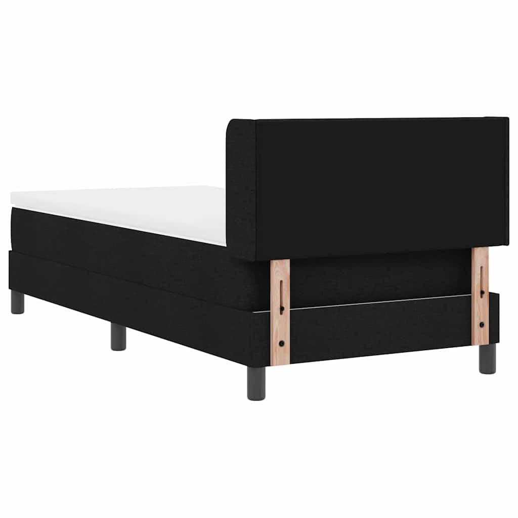 Hothingwell - Cama con cama ajustable (200 x 90 cm), color negro | Poliéster de madera maciza, colchón fermete mediano, resortes ensacados, diseño moderno