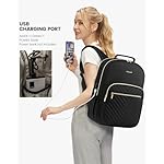 LOVEVOOK Laptop Backpack Purse for Women, Work Travel Computer Bags, College School Backpack for Student Girl, Quilted Casual Daypack with USB Port, Fit 15.6 Inch Laptop, Black - Image 5