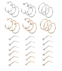 36 Pcs Nose Piercing Jewelry ( Silver/Rose Gold)