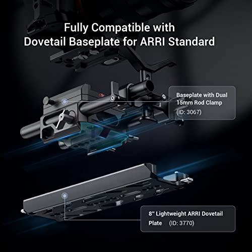 Image of SmallRig 8'' Lightweight Dovetail Plate for ARRI with Maximum Load 20kg, Dovetail Plate with Safety Design for Attaching Kit, Baseplate, Cheese Plate or Vehicle