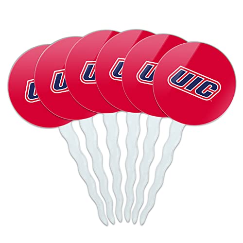 UIC Primary Logo Cupcake Picks Toppers Decoration Set of 6