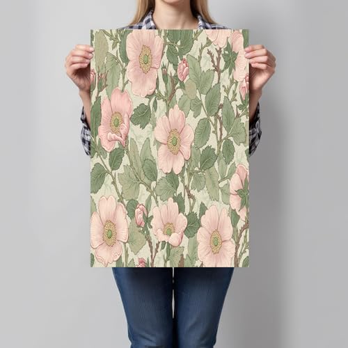Roses sauvages sur toile 60x90 cm : ambiance nature pour salon