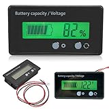 Batteriemessgerät - LCD-Display mit Hintergrundbeleuchtung Universelles Batteriekapazitäts-Spannungsmessgerät, Tester mit hintergrundbeleuchtetem LCD-Messwerkzeug Elektronischer Voltmeter-Monitor, grü