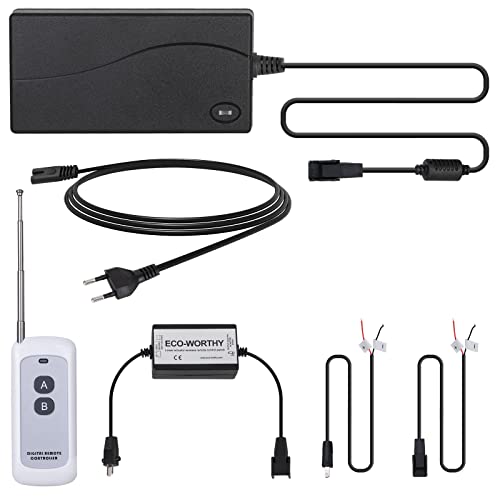 DCHOUSE Linearaktuator-Controller DC8-30V 5A Drahtloses Fernbedienungs-Motorsteuerungs-Kit mit 12V AC/DC-Adapter Netzteil für Linearaktuator 12V