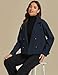 luvamia Womens Fall Jacket Womens Jacket Fashion Navy Blue Winter Clothes for Women Chaquetas De Mujer Jackets Fall Winter Jackets Navy Blue Large Fits Size 12 / Size 14