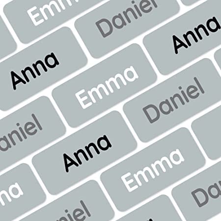 My Nametags® Award-Winning Name Stickers for Clothes & Items | 56 No-Iron, Washable Stick-On Tags for Babies, Kids & Adults (Light Grey) — image 1