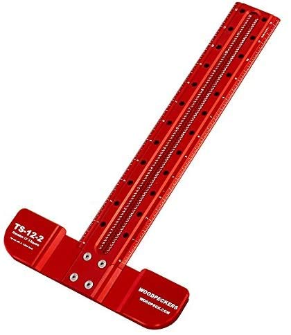Woodpeckers T-Square with Rack-It Mount, 12 Inch, Aluminum, For Precision Woodworking