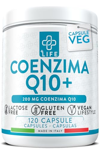 COENZIMA Q10 200mg Piulife® • 120 Cápsulas Coq10 Alta Dosis 100% Pura Fermentada Naturalmente • Protección Contra Radicales Libres con Ubiquinona • Antioxidantes Capsulas Energía Sistema Inmunitario