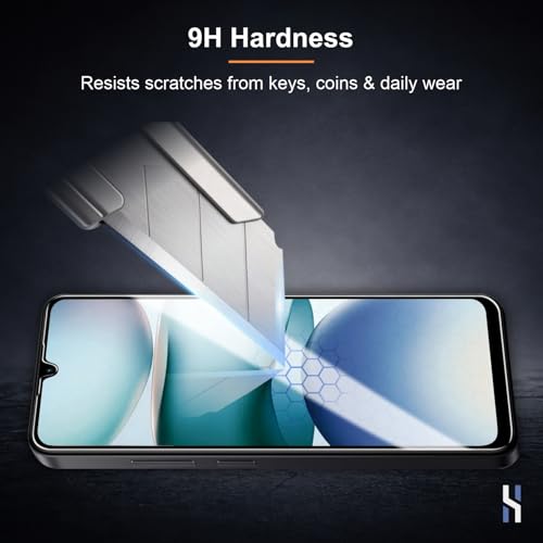 Image of Tempered Glass for Redmi A5 | A4 | Redmi 14C | Poco C75 (6.88 Inch) Military Grade 9H Screen Guard, Anti-Scratch, Shatterproof, Edge-to-Edge Full Coverage - Black Border