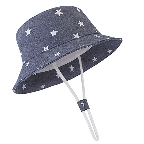 Zando Baby Sun Hat Summer Beach Upf 50+ Sun Protection Baby Boy Hats Toddler Sun Hats Cap Star Blue 20.5"(52Cm)/2-4 Years #TOP20