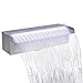Produktbild Festnight Edelstahl Rechteckige Wasserfall Wasserfontaene Pool-Fontaene mit LED Beleuchtung 30 cm