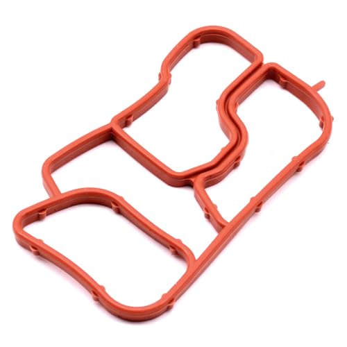 Image of Engine Oil Cooler Gasket Kit Compatible for VW Beetle CC Eos Golf Jetta Passat Tiguan for Audi A4 Q5 Oil Filter Housing Gaskets 06J117070C 06J115441A (2PCS)