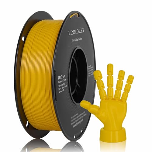 Image of TINMORRY PETG Filament 1.75, Rapid PETG-Eco 3D Printer Filament, Compatible with Most FDM 3D Printers, 1 KG 1 Spool, Carter Yellow