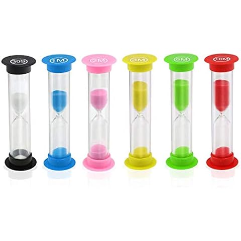 KISEER 6 Pcs Colorful Hourglass Sand Timer Set Cover