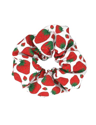 Strawberry Hair Scrunchies Girls Fruits Ponytail Holder Strawberry Hair Scrunchy Ties BW61 (A2)