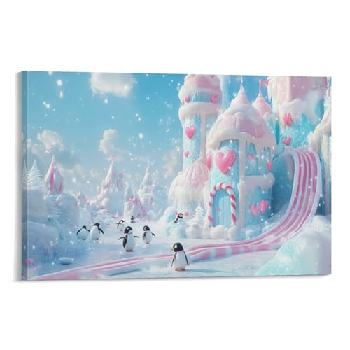 Toile pingouin décoration d'art murale salon tableau moderne 30x45cm