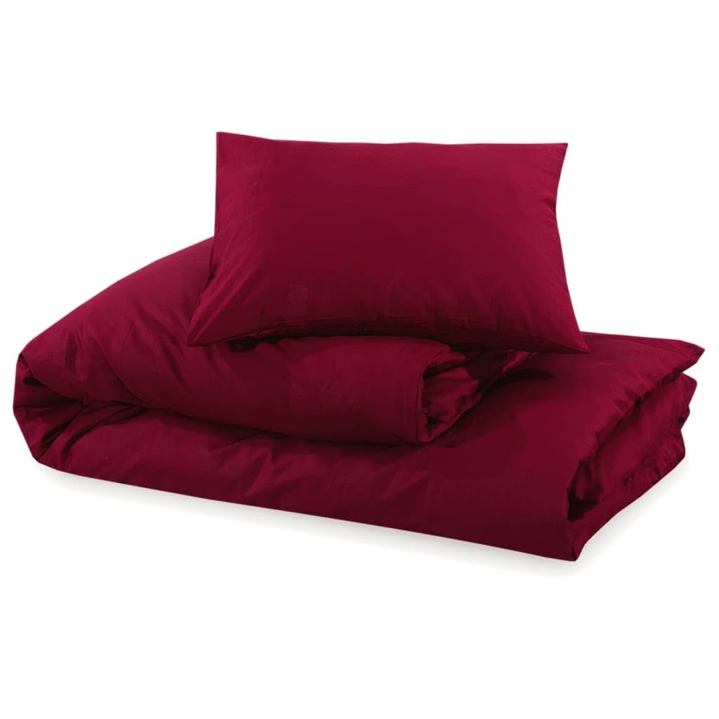 Generico Set Copripiumino bordò 200x200 cm in Cotone,Biancheria,Lenzuola e Coperte,Copripiumini-136178