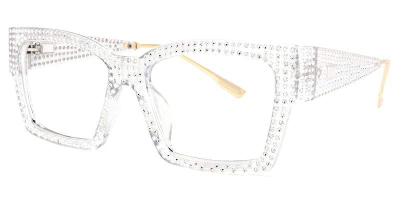 Image of VOOGLAM Glasses Waylon Rhinestone Frame Non-Prescription Eyeglasses