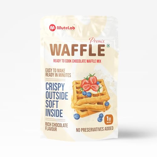 Image of Mutelab Waffle & Pancake Premix, Chocolate Flavor, 1kg | Ready to Cook, Rich Chocolate Flavor, No Preservatives Added