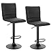 WOLTU Lot de 2 Tabourets de Bar en Similicuir et métal,Tabouret Haut réglable et Rotatif,Noir Aspect Cuir Antique BH289sz-2