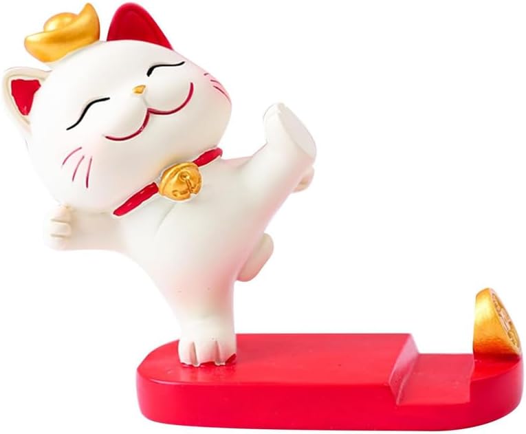 Cute Cell Phone Stand, Cat Cell Phone Stand Animal Smartphone Holder Desk Ornament Cat Desk Accessories for All Mobile Smartphones