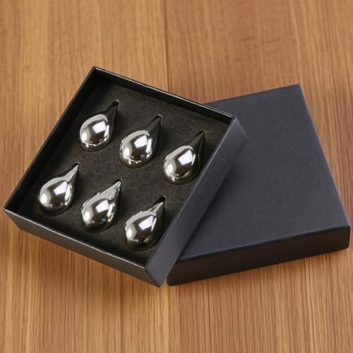 Bolas de hielo de acero para tus fiestas con este set de 6 cubitos reutilizables en forma de gota 3