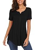 zipfelshirt schnittmuster Features: V-Ausschnitt, Kurzarm, Langarm,Einfarbig, Plissiert, Knopfverschluss, Ausgestellter Saum, Einfarbiges T-Shirt, Einfaches T-Shirt, Casual Bluse Tunika Tops.