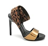  Liu Jo New Bloom07 Sandalo Pelle Nero-Bronzo Fascia Elastica Leopardo t. 10cm W - Taglia Scarpa 40 EU Colore Nero-Bronzo