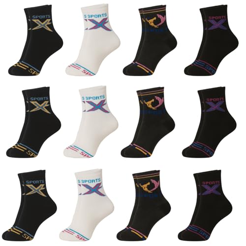 Image of Btag Sports Ankle Socks for Men & Women - Breathable, Sweat-Absorbent, Athletic Socks for Running, Gym, Cycling - Pack of 12