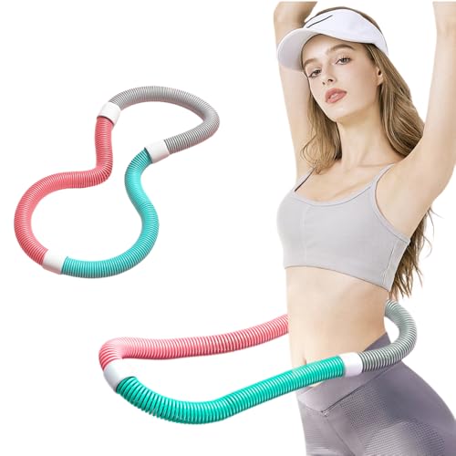 WRQIOO Hula Hoop mit Gewicht, Fitness Hula Hoop, Faltbare Hula Hoop aus PVC, Weiche Fitnessreifen, Spring H-ula H-OOP mit Gewicht Leise, Verbrennt Schnell Fett, zur Gewichtsreduktio für Erwachsene