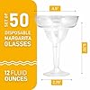 Stock Your Home Clear Plastic Margarita Glasses Disposable (Set of 50) Decorations for Cinco de Mayo Parties, Cocktail Cups for Tropical Party Supplies - Large 12 oz Hurricane Glasses #1